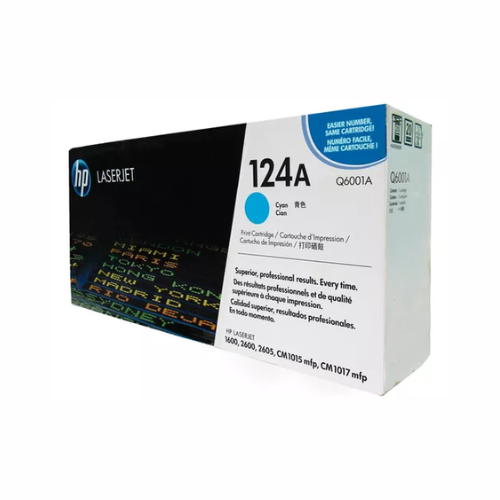 Cartucho de Tóner Láser Cyan HP 124A, Compatible: 2600/2605/CM1015/CM1017/1600, 2000 pág., S-Q6001A