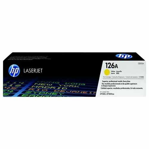 Cartucho de Tóner Láser Amarillo HP 126A, caja