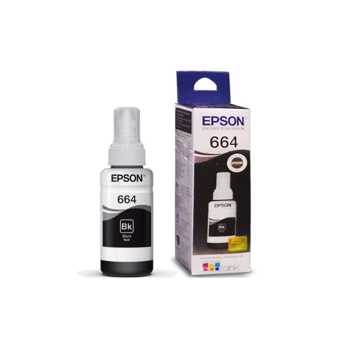Botella de Tinta Negra Epson T664, lateral