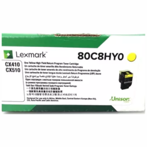 Tóner Láser Amarillo Lexmark 80C8HY0, frontal