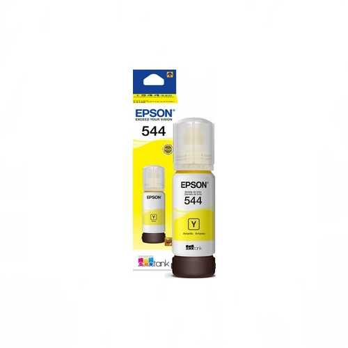 Botella de Tinta Amarilla Epson 544, caja y botella