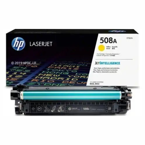 Cartucho de Tóner Láser Amarillo HP 508A, frontal