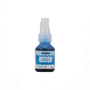 Botella de tinta Cyan Brother BT5001C, frontal