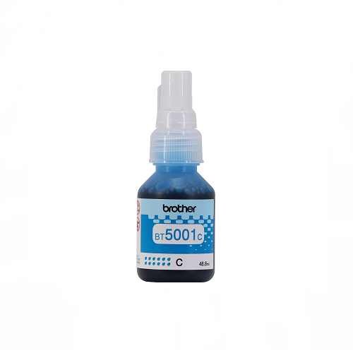 Botella de tinta Cyan Brother BT5001C, frontal