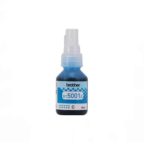 Botella de tinta Cyan Brother BT5001C, frontal