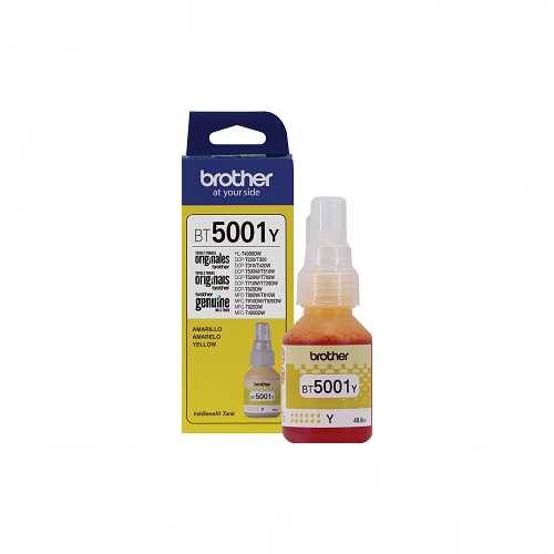 Botella de tinta Amarilla Brother BT5001Y, frontal