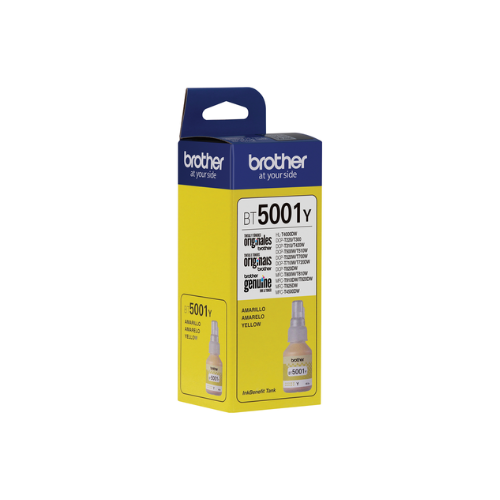 Botella de tinta Amarilla Brother BT5001Y, lateral