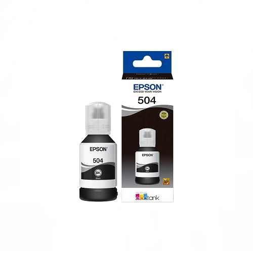 Botella de Tinta Negra Epson 504, frontal