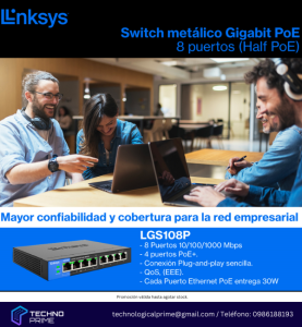 Expande Tu Red con el Duradero Switch Linksys de 8 Puertos
