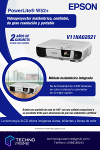 Ilumina Tus Presentaciones con el Proyector Epson PowerLite W52+