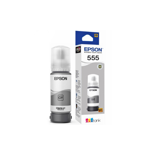 Botella de Tinta Epson Gris T555, lateral