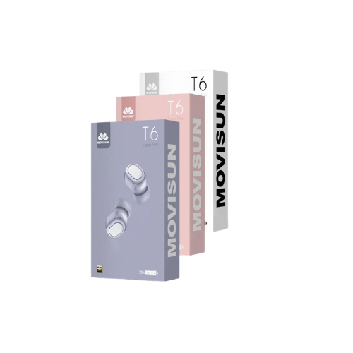 Audífonos Inalámbricos Movisun T6 Rosa, caja
