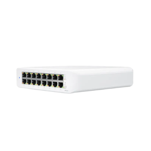 Switch Ubiquiti UniFi Lite 16 PoE, 16 Puertos Gigabit, lateral