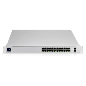 Switch Ubiquiti UniFi Pro 24 PoE, 24 Puertos Gigabit, PoE++ 400 W, Capa 3, 2 Puertos SFP+ 10G, USW-Pro-24-POE